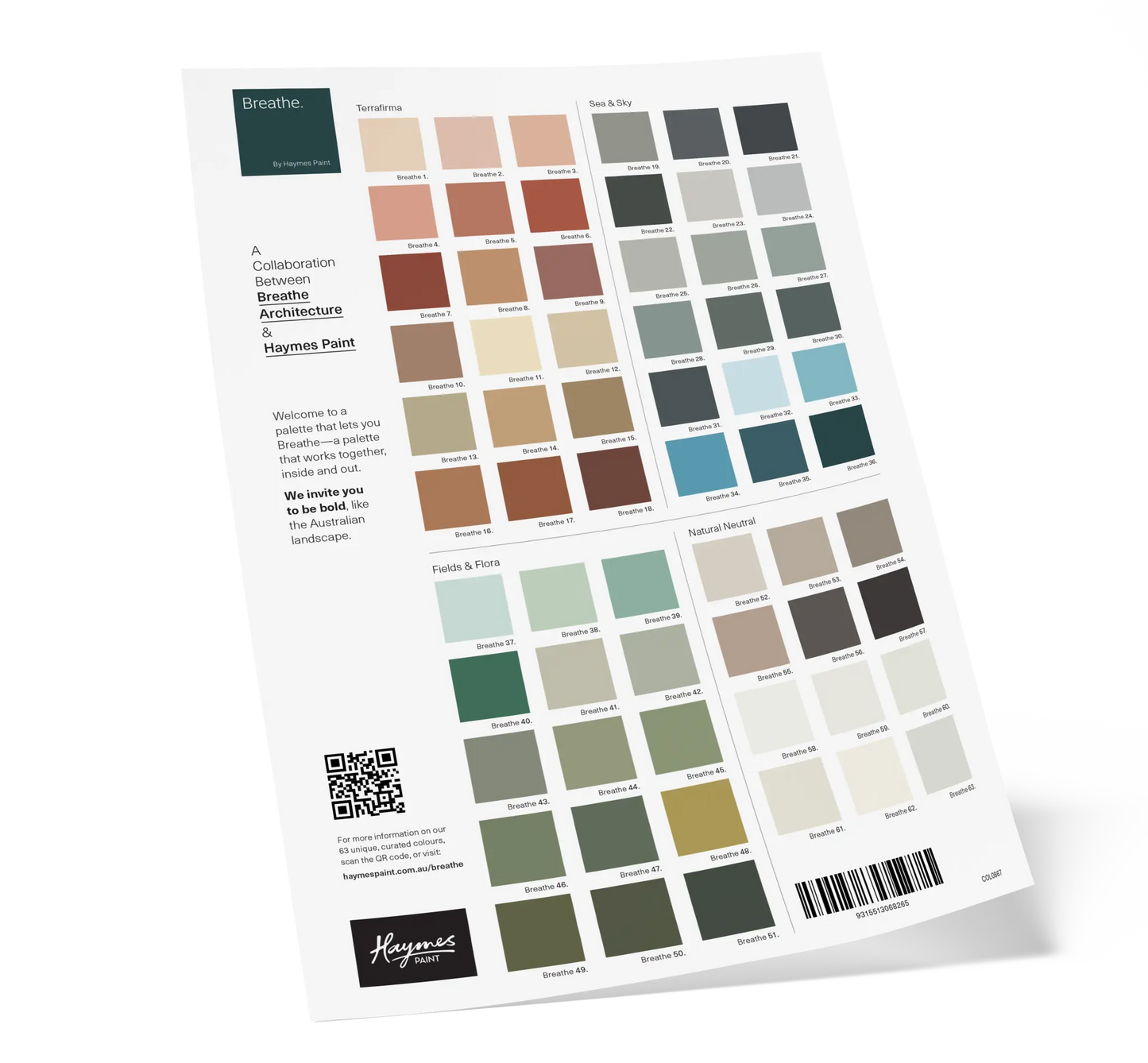 Haymes Paint x Breathe Colour Card